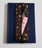 Handmade A5 Planner Zipper Pouch - Gold Star Pen Holder