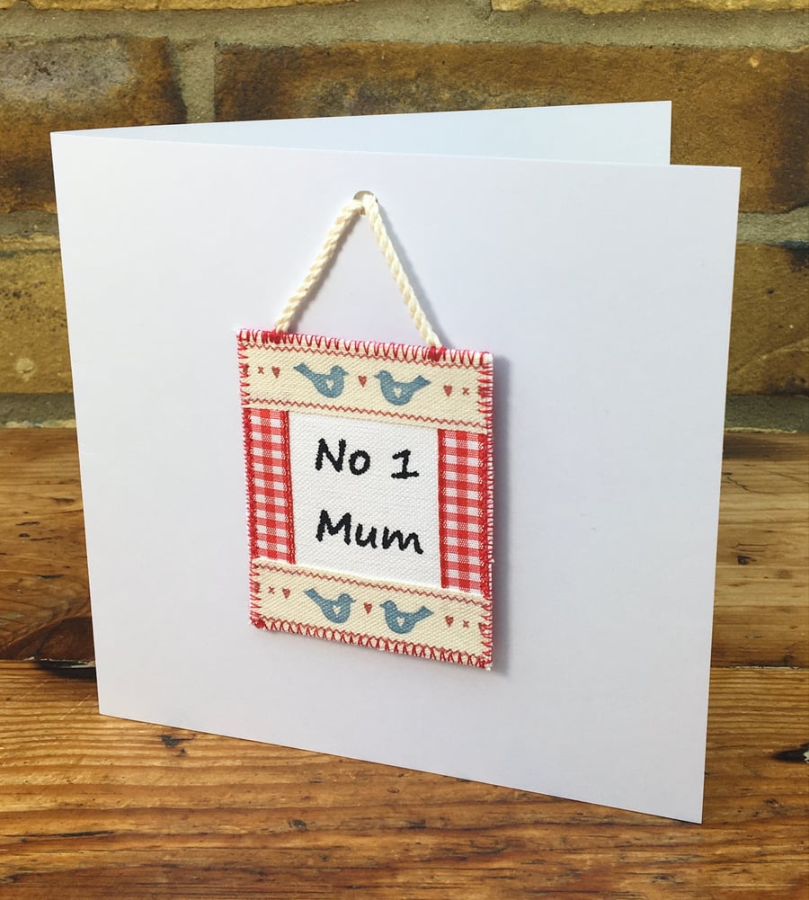 Mum birthday card, Number 1 Mum card & keepsake hanging, Mother’s Day