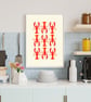 Watercolour Lobster Print - Pink & Orange Lobsters - Coastal Kitchen Wall Art - Image 6