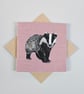 Badger card, blank card, printed card for badger and animal lovers - Image 2
