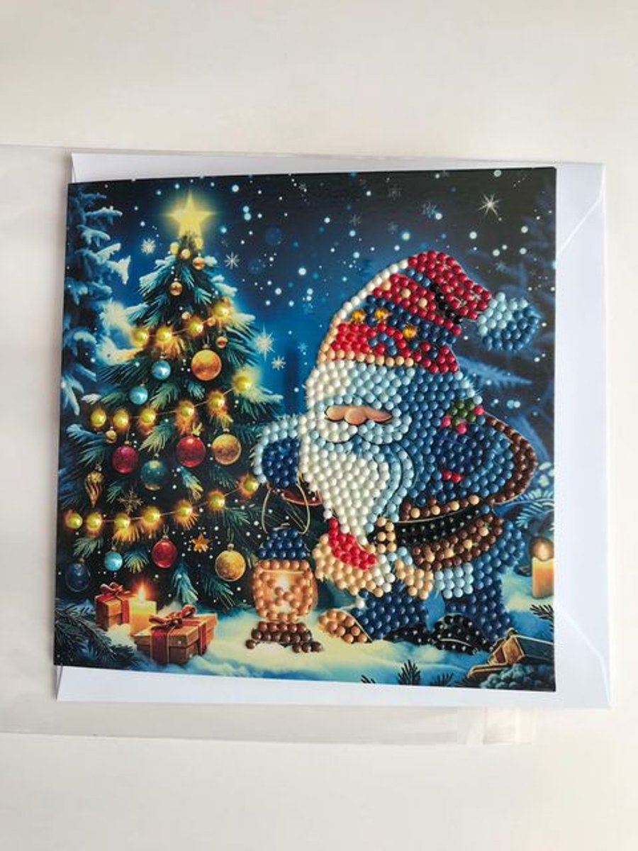  Diamond Art Christmas Card Santa Claus