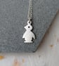 Recycled Sterling Silver Penguin Pendant Necklace – Handmade Animal Jewellery - Image 1