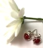 Sterling Silver Carnelian Stud Earrings - Image 3