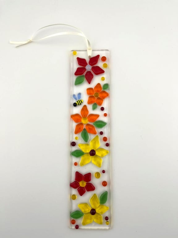 Fused glass floral suncatcher