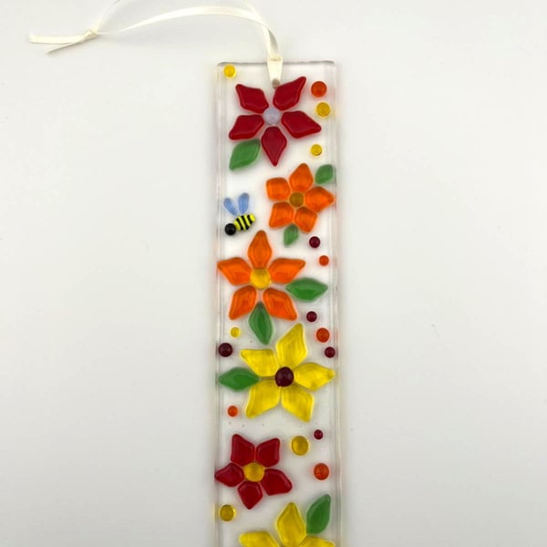 Fused glass floral suncatcher