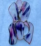 Stained glass iris - purple, pink and white splashed petals