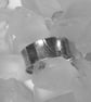Silver Ring, Wide, with Leaf Skeleton Imprint, Unisex ring, size T - Image 2