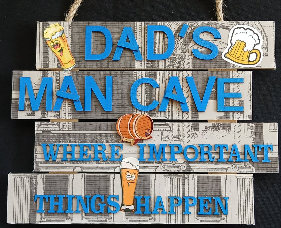 Hand decorated hanging wooden sign 