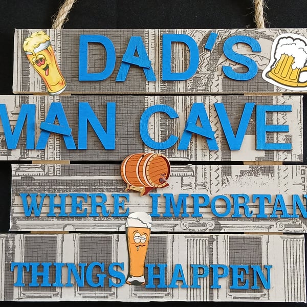 Hand decorated hanging wooden sign 