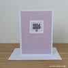 New baby heart card - Pastel purple cross stitch