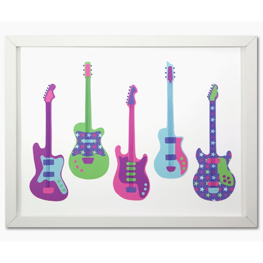Girls Guitar Picture. - Folksy