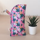 Tropical Pineapple Quilted Glasses Case, Padded Sunglasses Pouch with Clip