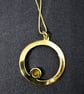 Ethiopian Rainbow Opal Gold On 925 Sterling Silver Circle Pendant Necklace  - Image 2