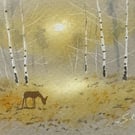 Original Aceo Painting ‘ Roe Deer ‘by Stephen Allen 