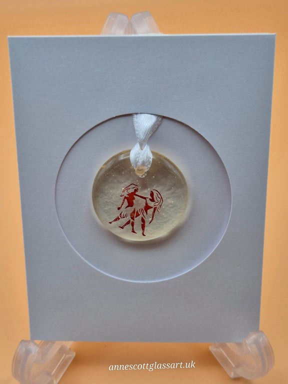 Gemini Fused Glass Card
