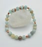 Amazonite & Copper Bracelet, Birthday, Anniversary, Gemstone Jewellery Gift 