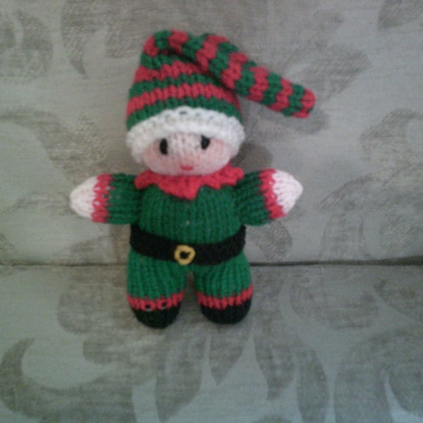 Hand Knitted Elf Decoration