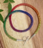 Rainbow necklace, ombré beaded rainbow jewellery, kumihimo beaded rainbow - Image 8