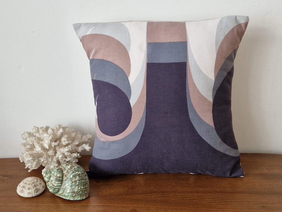 Handmade Barbara Brown "Omega" cushion vintage 1960s 1970s fabric envelope