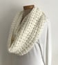 INFINITY SCARF , neckwarmer .'Stroll'  Alpaca blend. Super-soft. Cream. - Image 5
