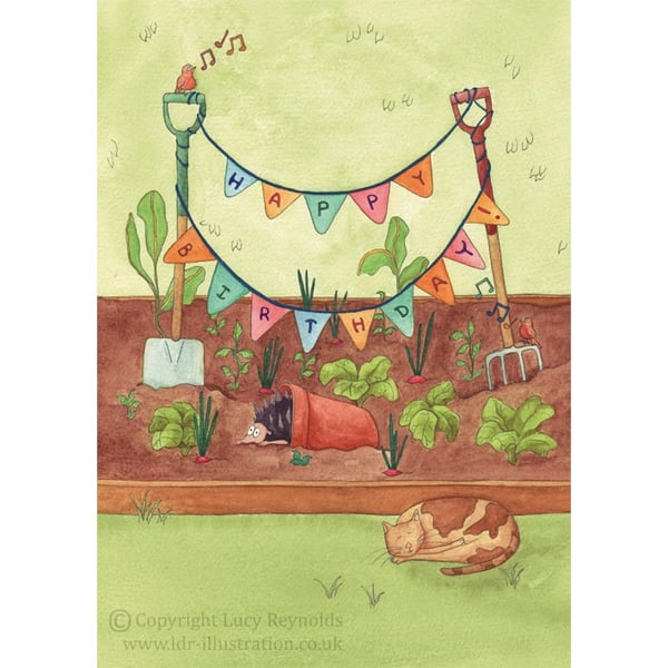 Garden Bunting Card A5