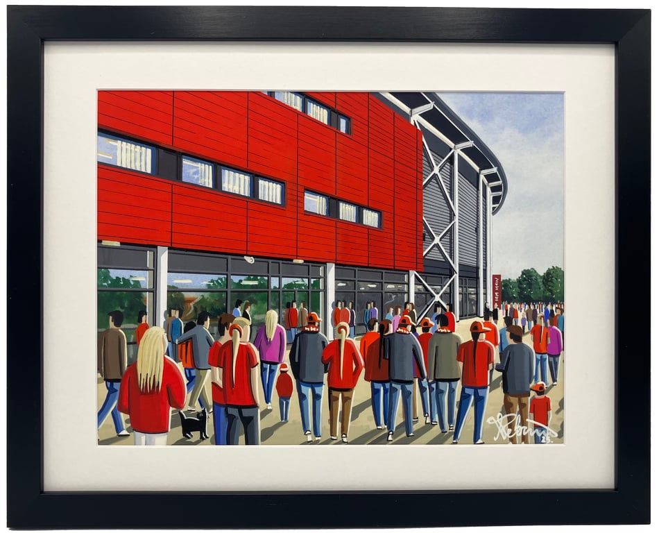 Liverpool Women. Langtree Pk Football Stadium Art Print 14" x 11" Frame 
