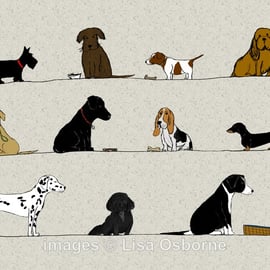 Dogs - print from digital illustration. Pets. Animals.