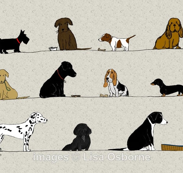 Dogs - print from digital illustration. Pets. Animals.