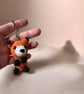 Handmade Crochet Fox Keychain Amigurumi Bag Charm, Soft Plush Accessory