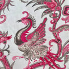 French Art Nouveau Pink Grey lampshade 'Samarcande' Rominex Vintage Fabric