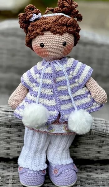 Handmade Crochet Amigurumi Luxury Exclusive &Collectible Doll Emma.