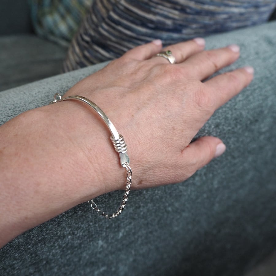 Sterling Silver Hallmarked Bracelet. Fidget, Spinner Ring Silver Bracelet.