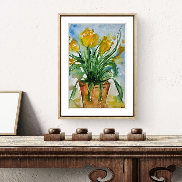 'Spring flowers'  is an original watercolour.