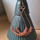 Sun Ray earrings, hand wire wrapped in Copper