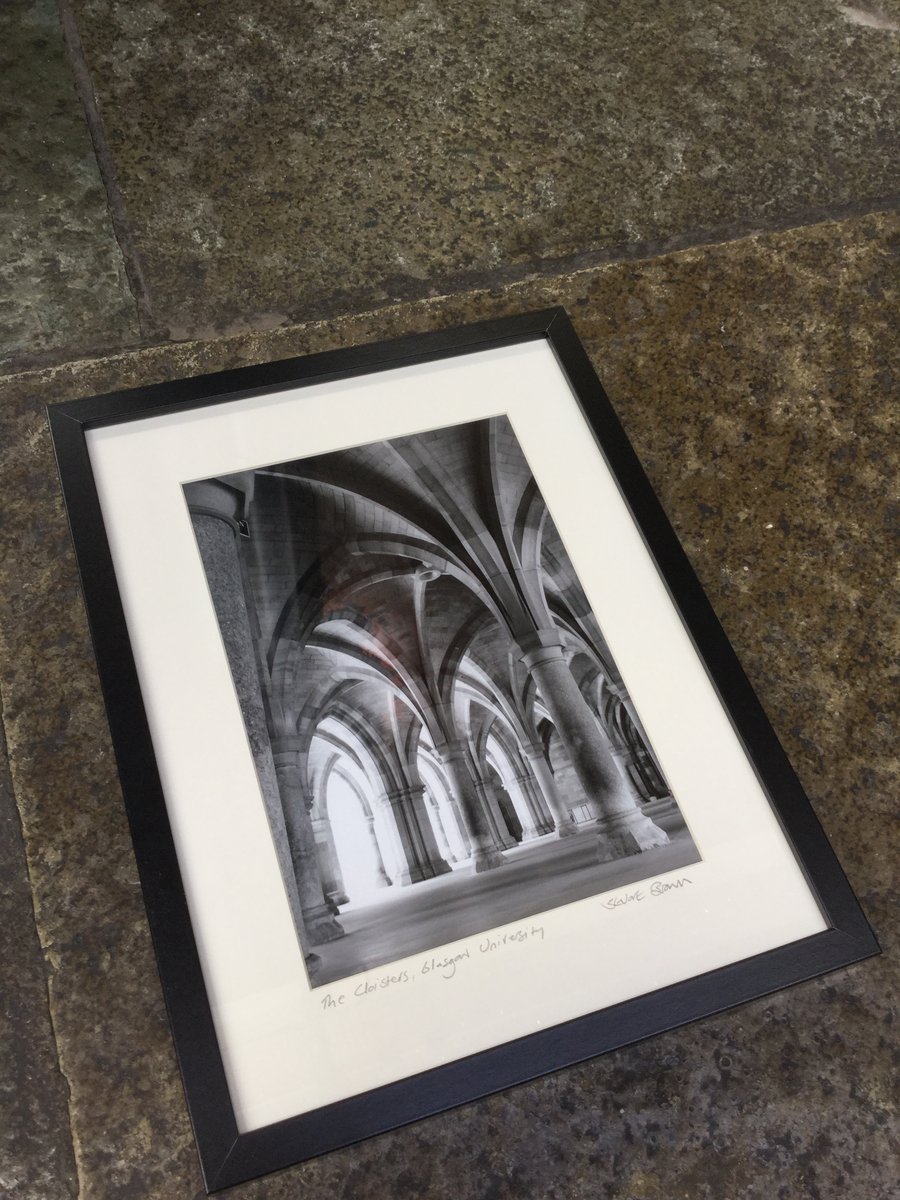 The Cloisters, Glasgow University SIGNED FRAMED PRINT