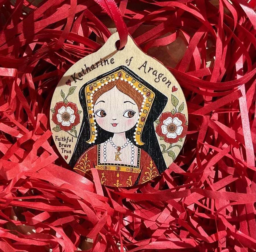 Katharine of Aragon Wooden Hanging Decoration – Tudor Queen Gift, Tudor ...
