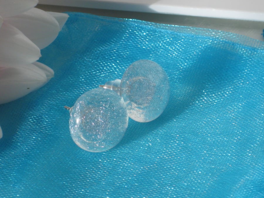 Fused glass stud earrings