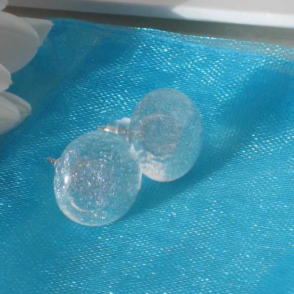 Fused glass stud earrings