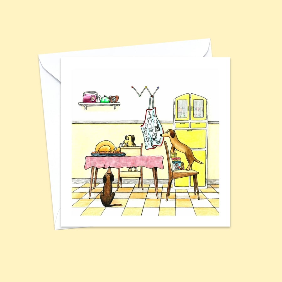 Dachshund Greeting Card: Hand Drawn Pencil Art for a Dog Lover's Birthday (230)