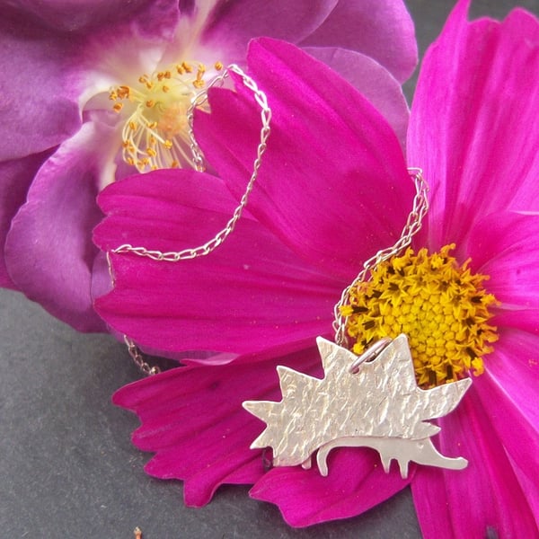 Hedgehog pendant in sterling silver