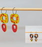 Double sided earrings, fiery and fun