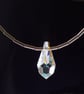 Simple Elegance Sterling Silver Necklace featuring Swarovski Teardrop Crystal  - Image 4