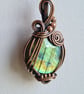 Natural Large Labradorite & Copper Pendant Necklace Gift Crystal Jewellery - Image 5