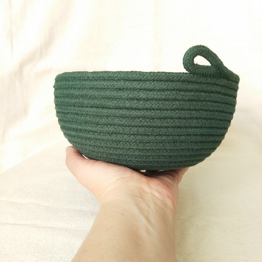 Brook Bowl - a forest green cotton rope bowl 