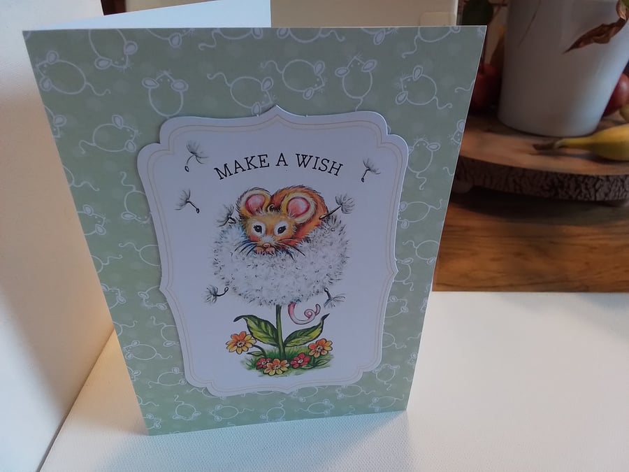 Birthday card. Handmade card. Mouse. Ref 099