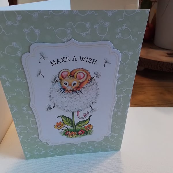 Birthday card. Handmade card. Mouse. Ref 099