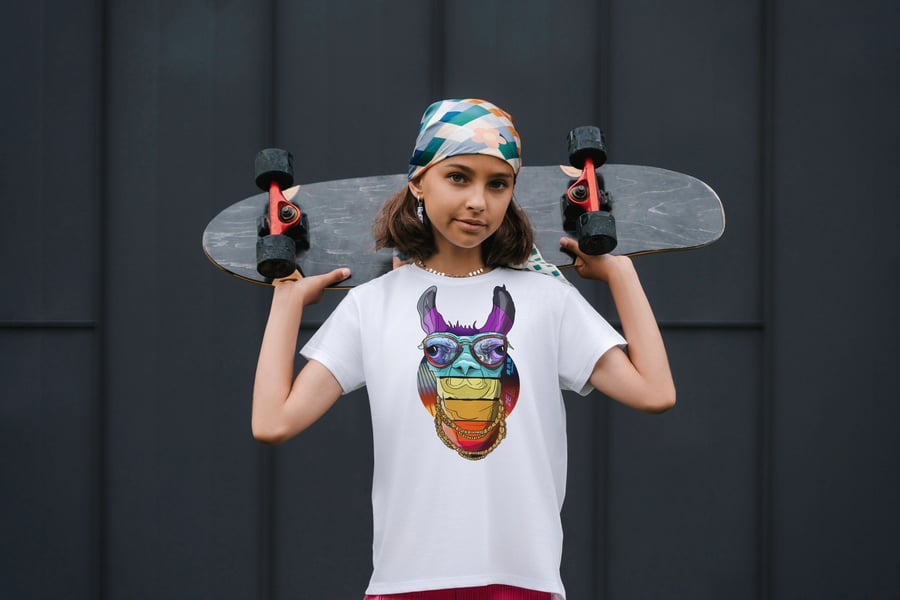 Colorful Llama Animal T-shirt,Retro Llama T-shirt - Cool llama lovers, Llama Gra