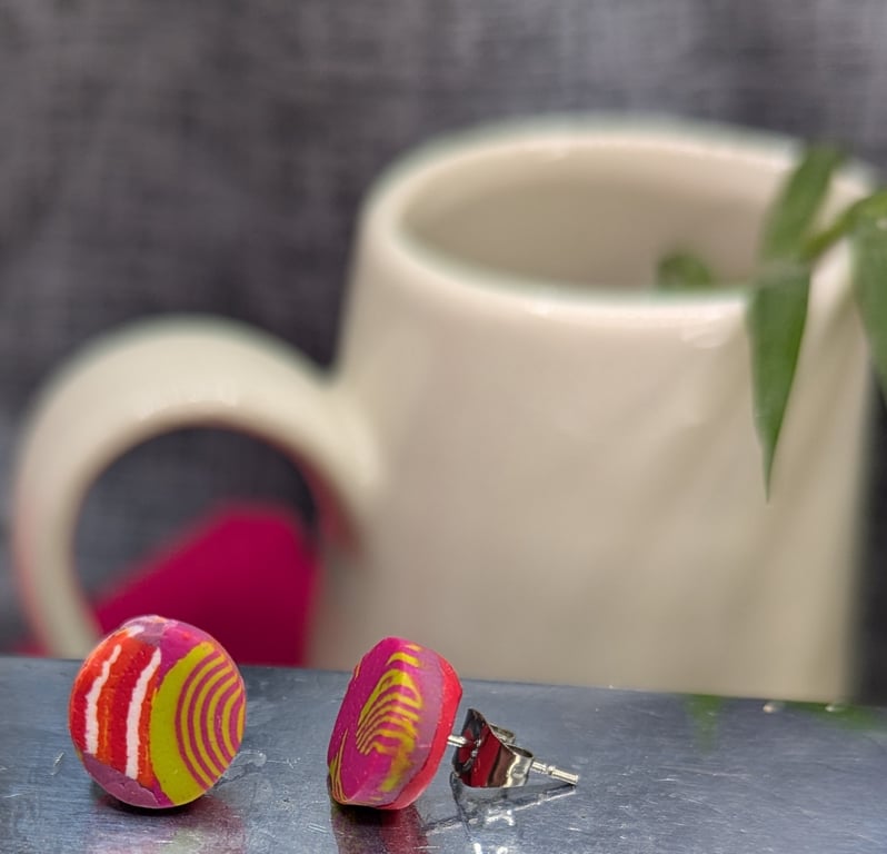 Polymer clay stud earrings 