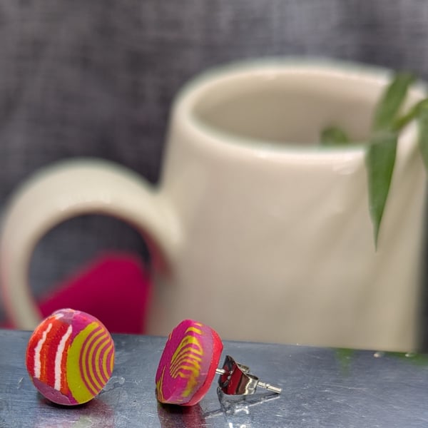 Polymer clay stud earrings 