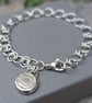 Sterling Silver Chain Link Bracelet with Sunflower Charm - JBJ5022 - Image 3